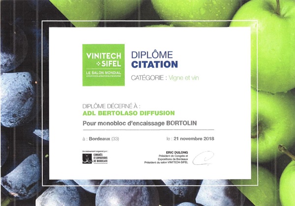 Diplôme citation Vinitech